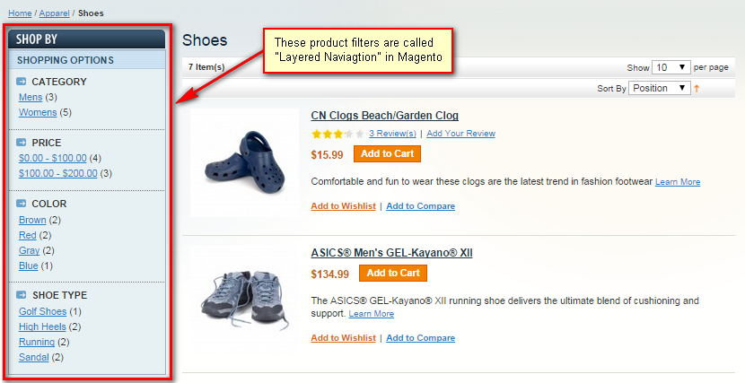 Layered Navigation in Magento