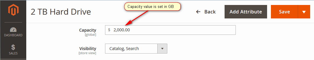 Attribute Value Is Set In Smaller Units