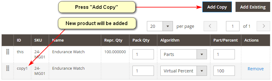 Representing Products - Add Copy
