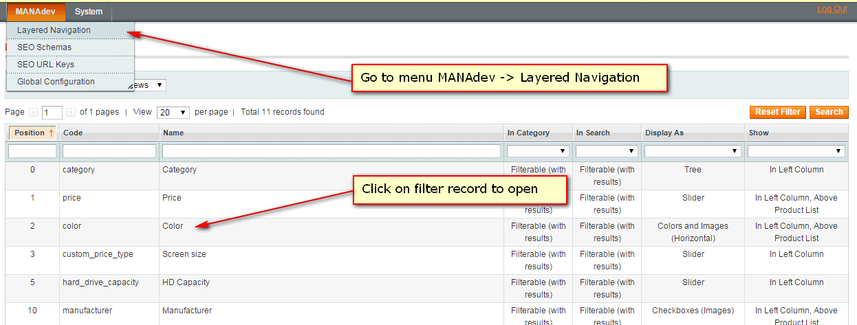 Layered Navigation Filters