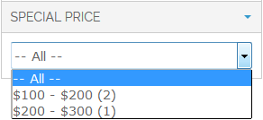 Price Type Filter Display As Drop Down