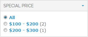 Price Type Filter Display As Radio Buttons