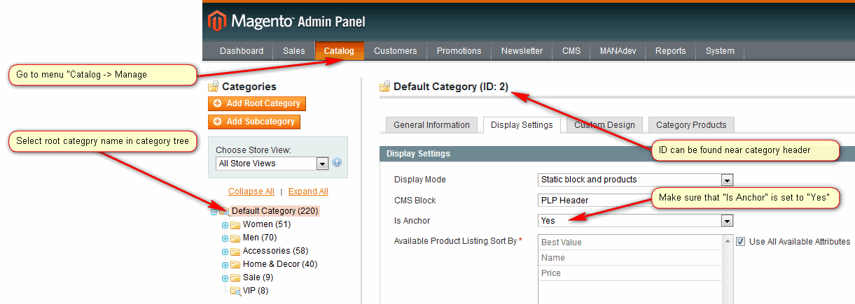 How to find store root category ID