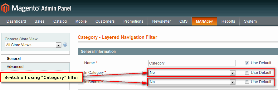 How To Switch Off Category Filter