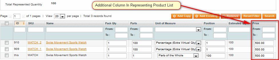 Representing Products Unit Of Measure - Additional Columns In Representing Product List)