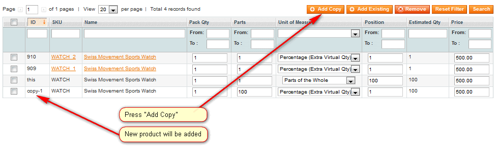 Representing Products - Add Copy