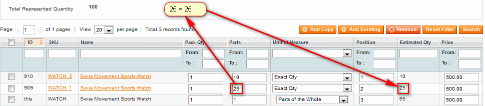 Representing Products Unit Of Measure - Exact Qty