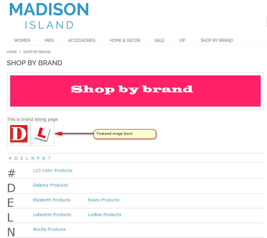 Shop By Brand Attribute Splash Pages - Featured Image Block