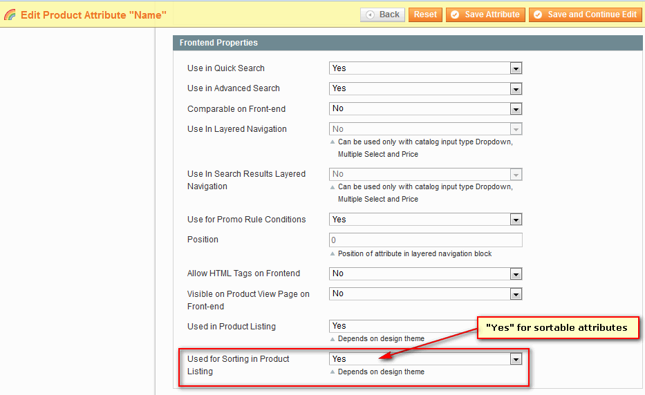 Sortable Attribute